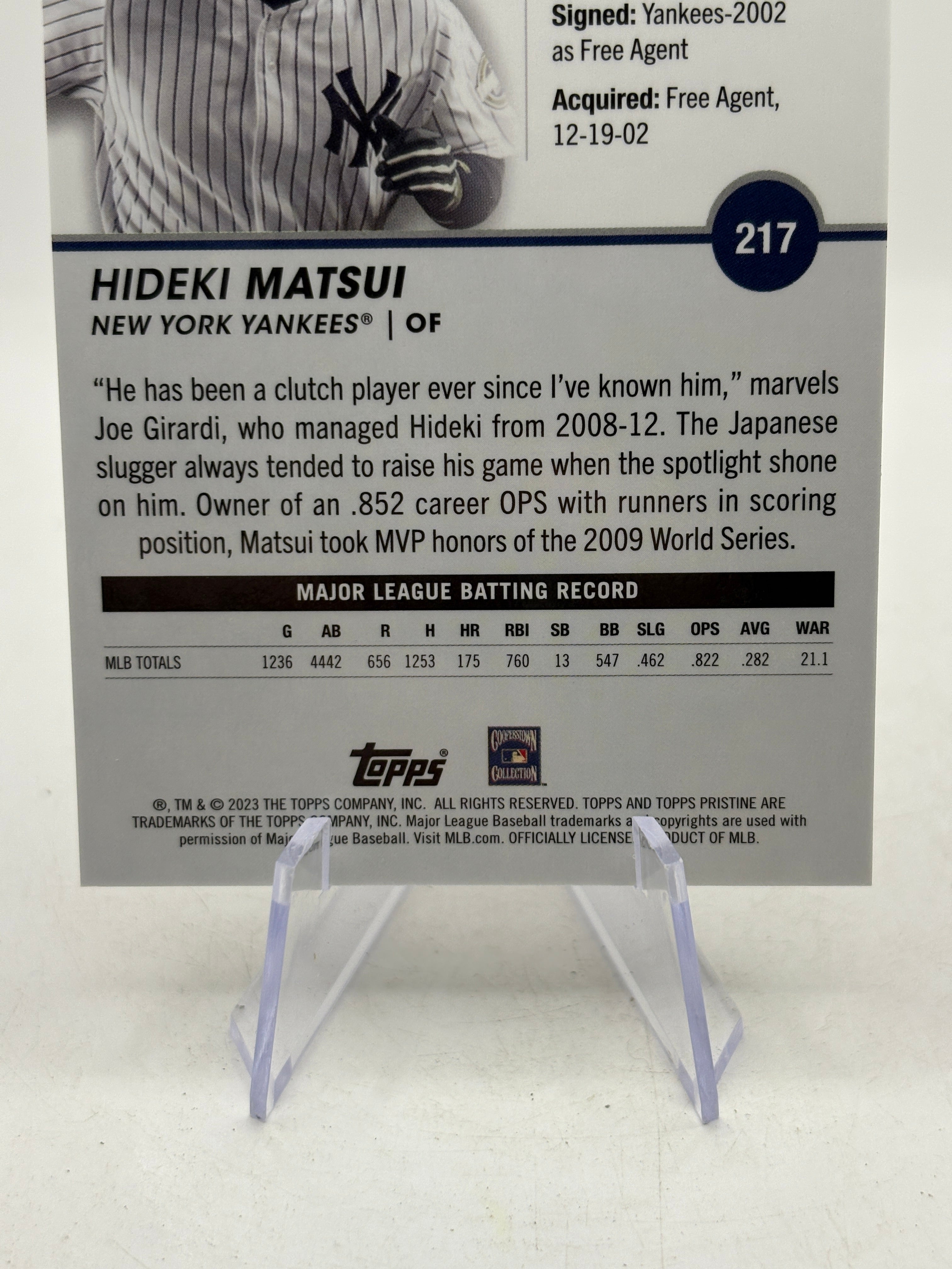 2023 Topps Pristine MLB - #217 Hideki Matsui Purple Pristine 01/99, photo 4